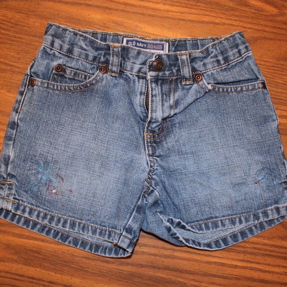 Jean Shorts with Firework Design